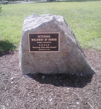 The completed installation of the dedication plaque. Ned Steinmetz of Brown Monument did an amazing job.