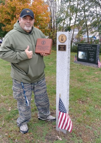 Longtime Danbury resident, Bill Katzing, honored his late brother, Gregory Katzing with a brick for his service.  Gregory served in the US Air Force with the 351st Security Police. The brick was placed in the walkway for Veterans Day 2020.